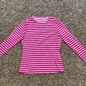 Lands’ End Pink Striped Rash Guard
